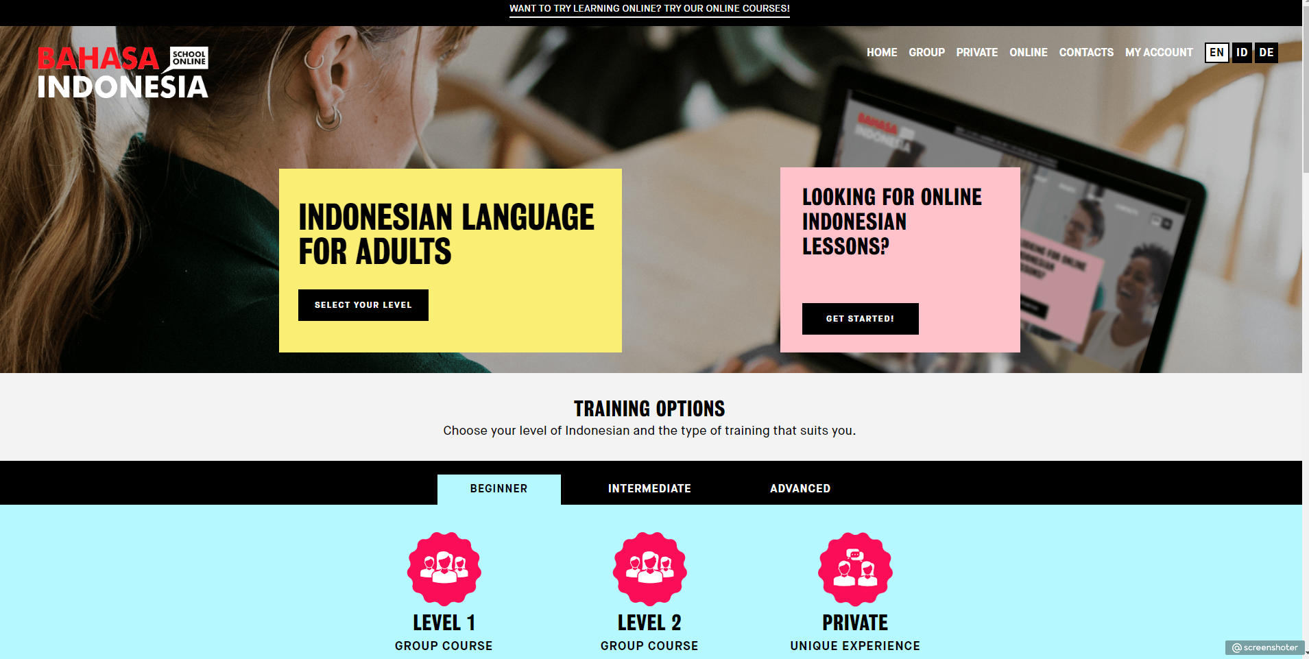 Сайт школы обучения индонезийскому языку